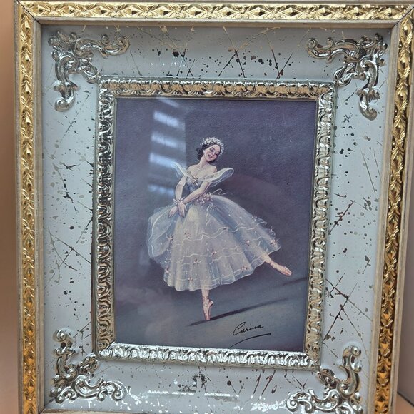 Vintage Ballerina Carina Art Print Shadow Box Metal Frame - Set Of 2 - Picture 4 of 12